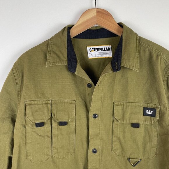 CAT Utility Long Sleeve Shirt - Olive Green - Size L - Picture 5 of 8